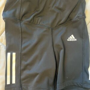adidas Black Cycling Shorts with White Stripes